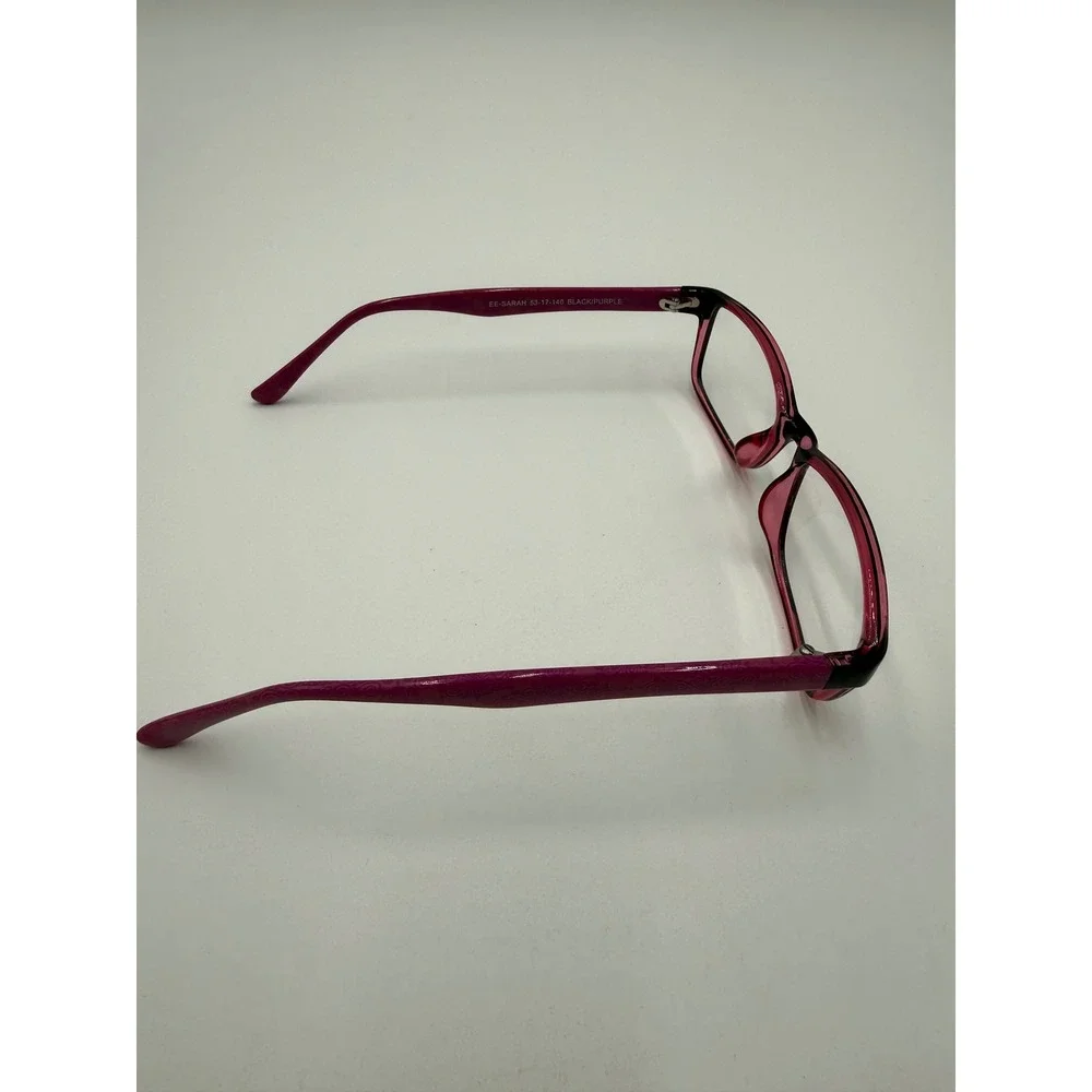 Envy Eyeglasses Women 53-17-140 Black Purple Excellent EE-SARA Rectangular Frame